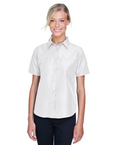 Harriton M580W - Ladies Key West Short-Sleeve Performance Staff Shirt Blanco