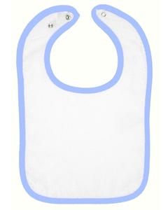 Rabbit Skins 1003 - Infants' Terry Snap Bib White/Light Blue