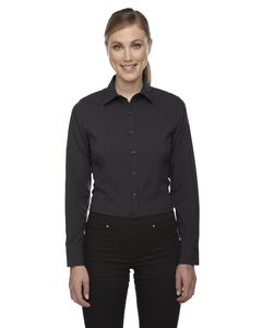 Ash City North End Sport Blue 78802 - Ladies Mélange Performance Shirt Carbon Heather