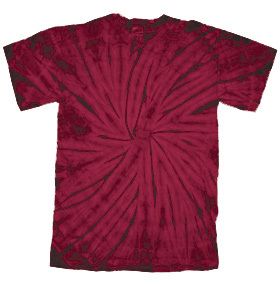 Colortone T1000 - Remera teñida como tela de araña para adultos Crimson