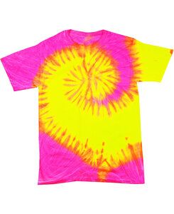 Colortone T1001Y - Remera teñida multicolor para jóvenes Fluorescent Swirl