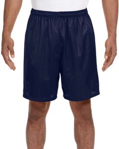 A4 N5293 - Shorts de malla de tricot con forro de entrepierna de 7" para adultos  Marina