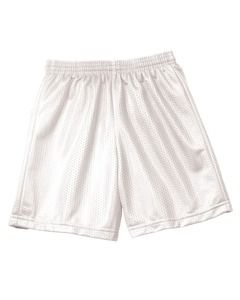 A4 NB5301 - Short de malla de tricot con entrepierna de 6" para niños Blanco