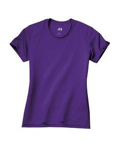 A4 NW3201 - Remera de cuello redondo de alto rendimiento para mujeres Púrpura