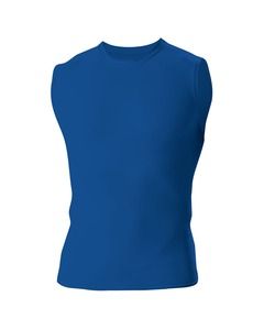 A4 N2306 - Men's Compression Muscle Shirt Real Azul