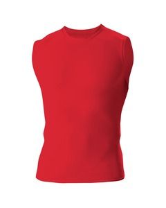 A4 N2306 - Men's Compression Muscle Shirt Scarlet