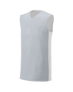 A4 N2320 - Adult Reversible Moisture Management Muscle Shirt Silver/White