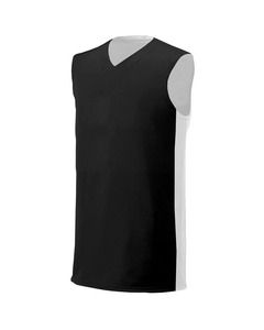 A4 N2320 - Adult Reversible Moisture Management Muscle Shirt Negro / Blanco