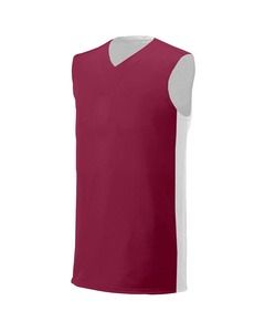 A4 N2320 - Adult Reversible Moisture Management Muscle Shirt Cardinal/White