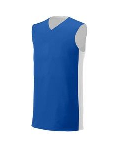 A4 N2320 - Adult Reversible Moisture Management Muscle Shirt Royal/White