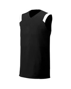 A4 N2340 - Adult Moisture Management V Neck Muscle Shirt Negro / Blanco