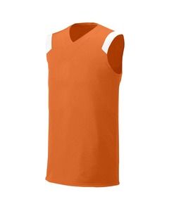 A4 N2340 - Adult Moisture Management V Neck Muscle Shirt Orange/White