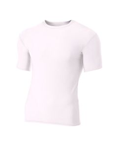 A4 N3130 - Shorts Sleeve Compression Crew Shirt Blanco