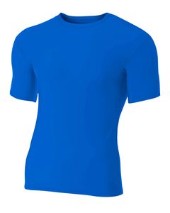 A4 N3130 - Shorts Sleeve Compression Crew Shirt Real Azul
