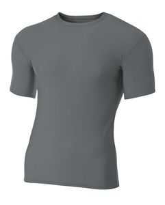 A4 N3130 - Shorts Sleeve Compression Crew Shirt Grafito