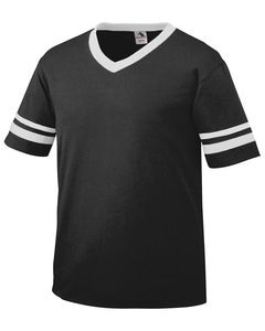 Augusta 361 - Youth Sleeve Stripe Jersey Negro / Blanco