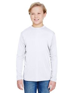 A4 NB3165 - Youth Long Sleeve Cooling Performance Crew Shirt Blanco