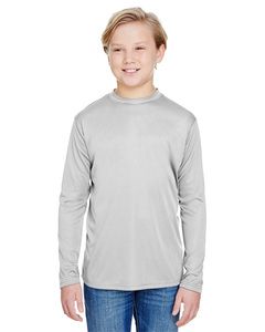 A4 NB3165 - Youth Long Sleeve Cooling Performance Crew Shirt Plata