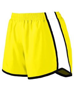 Augusta 1265 - Ladies Jr. Fit Pulse Team Short Pow Yellow/Wht/Blck