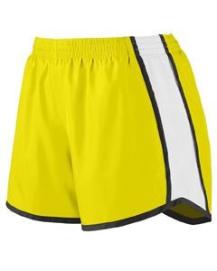 Augusta 1266 - Girl's Jr. Fit Pulse Team Short Pow Yellow/Wht/Blck