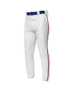 A4 NB6178 - Youth Pro Style Elastic Bottom Baseball Pants White/Cardinal