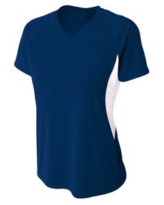 A4 NW3223 - Ladies Color Block Performance V-Neck Shirt