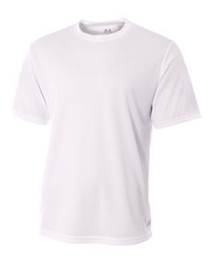 A4 N3252 - Men's Shorts Sleeve Crew Birds Eye Mesh T-Shirt Blanco