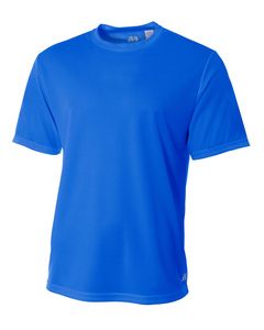 A4 N3252 - Men's Shorts Sleeve Crew Birds Eye Mesh T-Shirt Real Azul