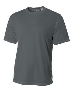 A4 N3252 - Men's Shorts Sleeve Crew Birds Eye Mesh T-Shirt Grafito