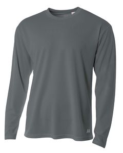 A4 N3253 - Mens Long Sleeve Crew Birds Eye Mesh T-Shirt