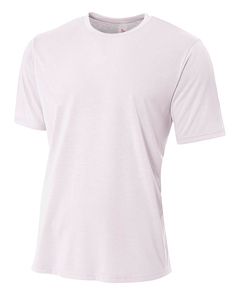 A4 N3264 - Men's Shorts Sleeve Spun Poly T-Shirt Blanco