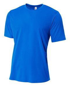 A4 N3264 - Men's Shorts Sleeve Spun Poly T-Shirt Real Azul