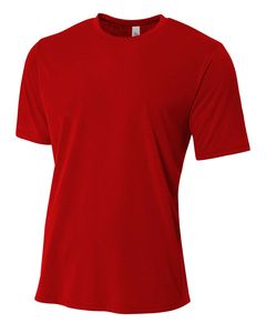 A4 N3264 - Men's Shorts Sleeve Spun Poly T-Shirt Scarlet