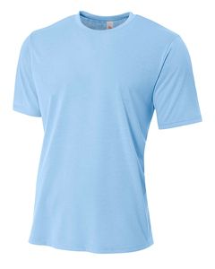 A4 N3264 - Men's Shorts Sleeve Spun Poly T-Shirt Azul Cielo
