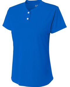 A4 NG3143 - Girl's Tek 2-Button Henley Shirt Real Azul