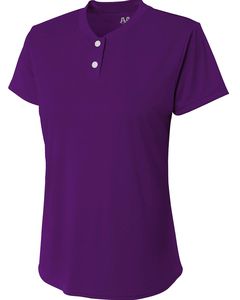A4 NG3143 - Girl's Tek 2-Button Henley Shirt Púrpura