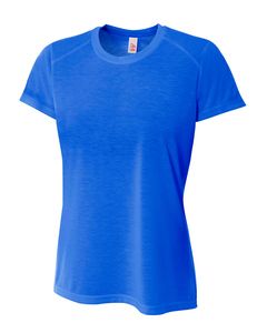 A4 NW3264 - Ladies Shorts Sleeve Spun Poly T-Shirt Real Azul