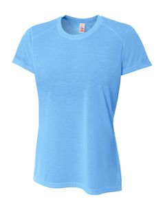 A4 NW3264 - Ladies Shorts Sleeve Spun Poly T-Shirt Azul Cielo
