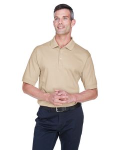 Devon & Jones D140S - Men's Solid Perfect Pima Interlock Polo Piedra