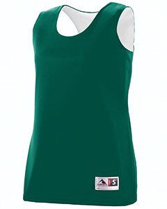 Augusta 147 - Ladies Wicking Polyester Reversible Sleeveless Jersey Dark Green/White