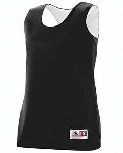 Augusta 147 - Ladies Wicking Polyester Reversible Sleeveless Jersey Negro / Blanco