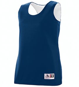 Augusta 147 - Ladies Wicking Polyester Reversible Sleeveless Jersey Navy/White