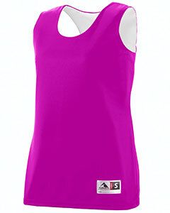 Augusta 147 - Ladies Wicking Polyester Reversible Sleeveless Jersey Power Pink/White