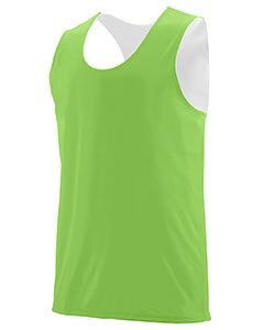 Augusta 148 - Adult Wicking Polyester Reversible Sleeveless Jersey Lime/White