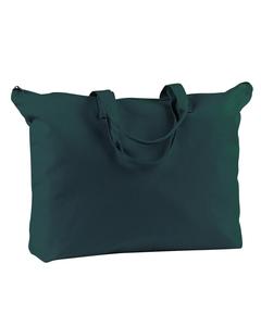 BAGedge BE009 - 12 oz. Canvas Zippered Book Tote Verde bosque