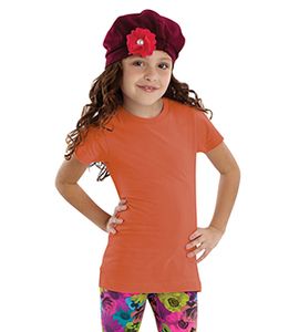 LAT 2616 - Girls' Fine Jersey Longer Length T-Shirt Papaya