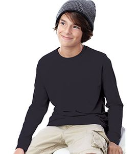 LAT 6201 - Youth Fine Jersey Long Sleeve T-Shirt Negro