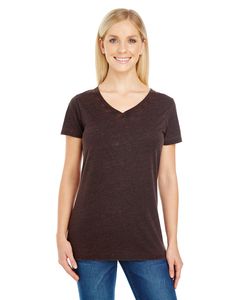 Threadfast 215B - Ladies Cross Dye Short-Sleeve V-Neck T-Shirt Flame