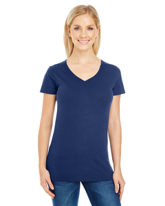 Threadfast 230B - Ladies Pigment Dye Short-Sleeve V-Neck T-Shirt