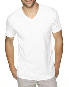 Next Level 6440 - Men's Premium Fitted Sueded V-Neck Tee Blanco
